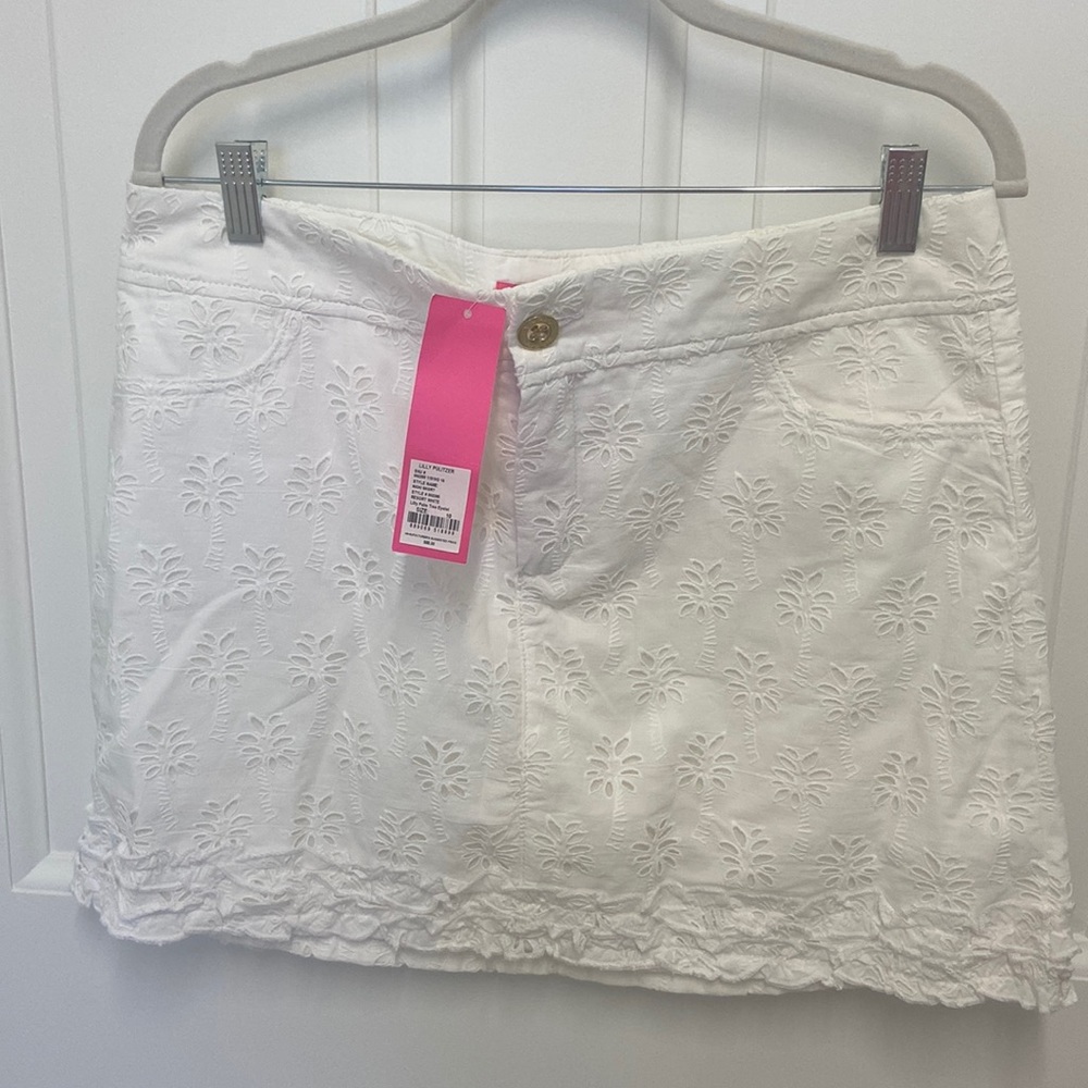Lilly pulitzer NWT nicki skort palm tree eyelet resort white